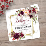 Burgundy & Geometric Frame Bridesmaid Puzzle - XOXOKristen