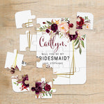 Burgundy & Geometric Frame Bridesmaid Puzzle - XOXOKristen