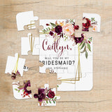 Burgundy & Geometric Frame Bridesmaid Puzzle - XOXOKristen