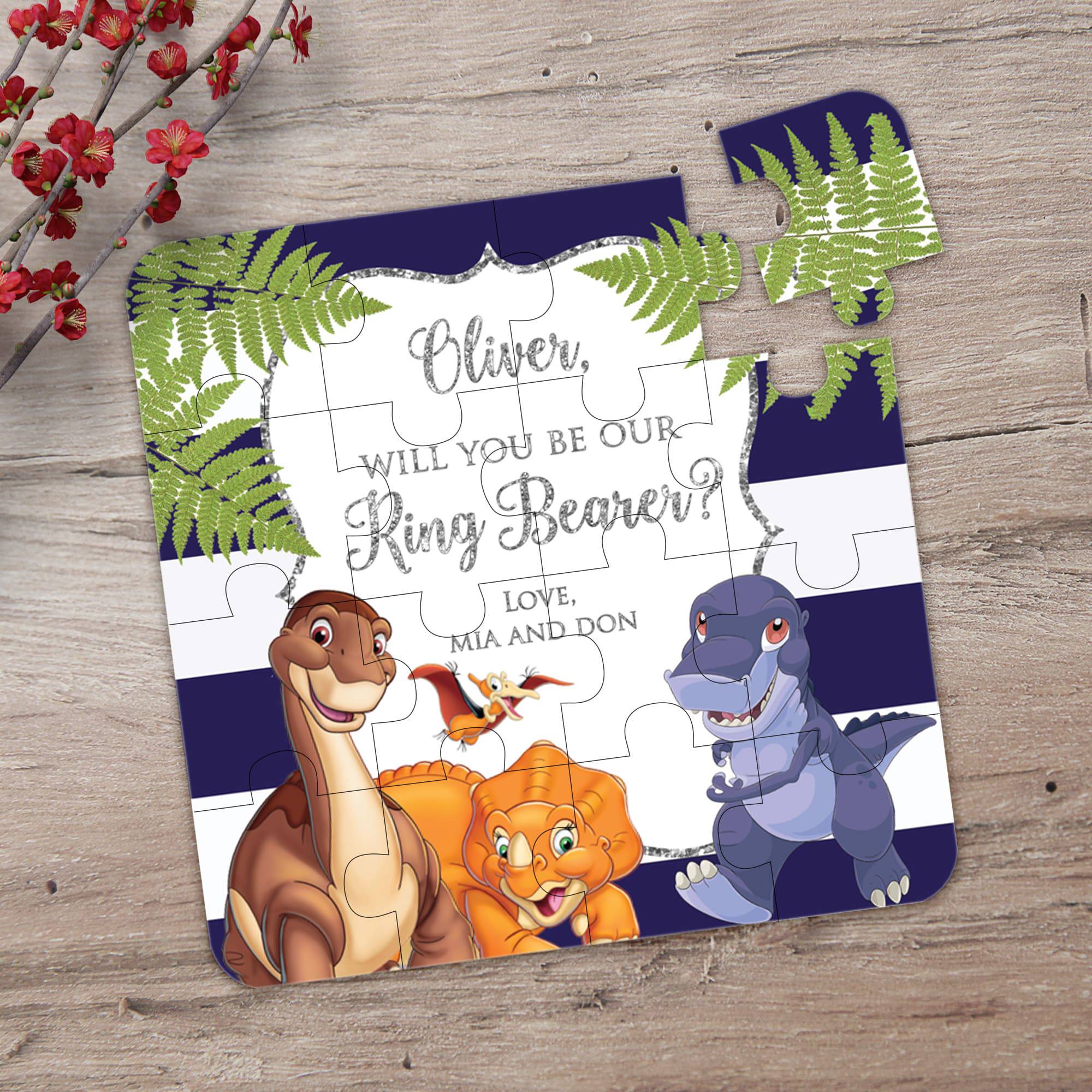 Dinosaurs Ring Bearer Puzzle - XOXOKristen