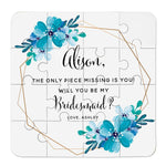 Blue Flowers Bridesmaid Puzzle - XOXOKristen