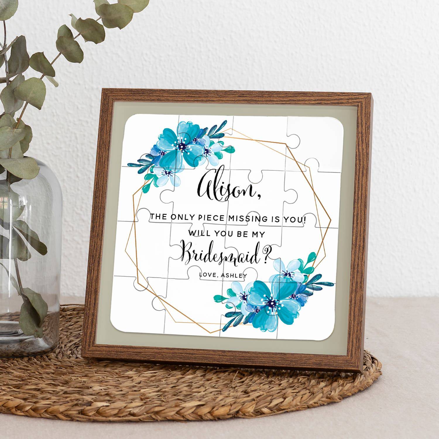 Blue Flowers Bridesmaid Puzzle - XOXOKristen