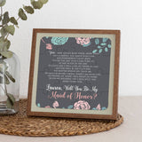 Chalkboard effect Maid of Honor Puzzle - XOXOKristen
