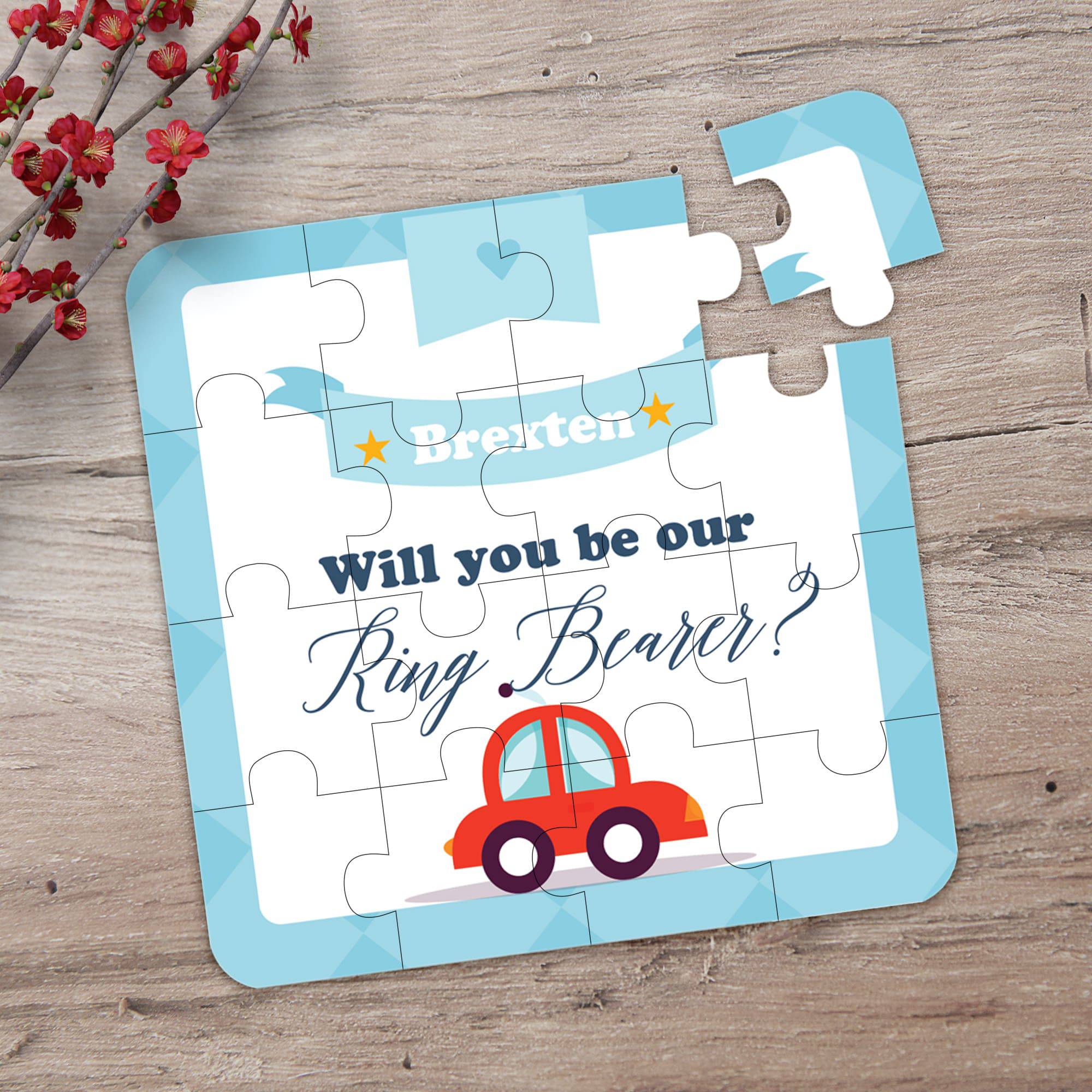 Red Car Ring Bearer Puzzle - XOXOKristen