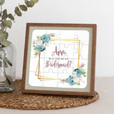 Dusty Blue Flowers Bridesmaid Puzzle - XOXOKristen