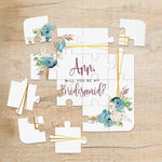 Dusty Blue Flowers Bridesmaid Puzzle - XOXOKristen