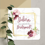 Burgundy Floral Bridesmaid Proposal Puzzle - XOXOKristen
