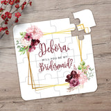 Burgundy Floral Bridesmaid Proposal Puzzle - XOXOKristen