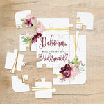 Burgundy Floral Bridesmaid Proposal Puzzle - XOXOKristen