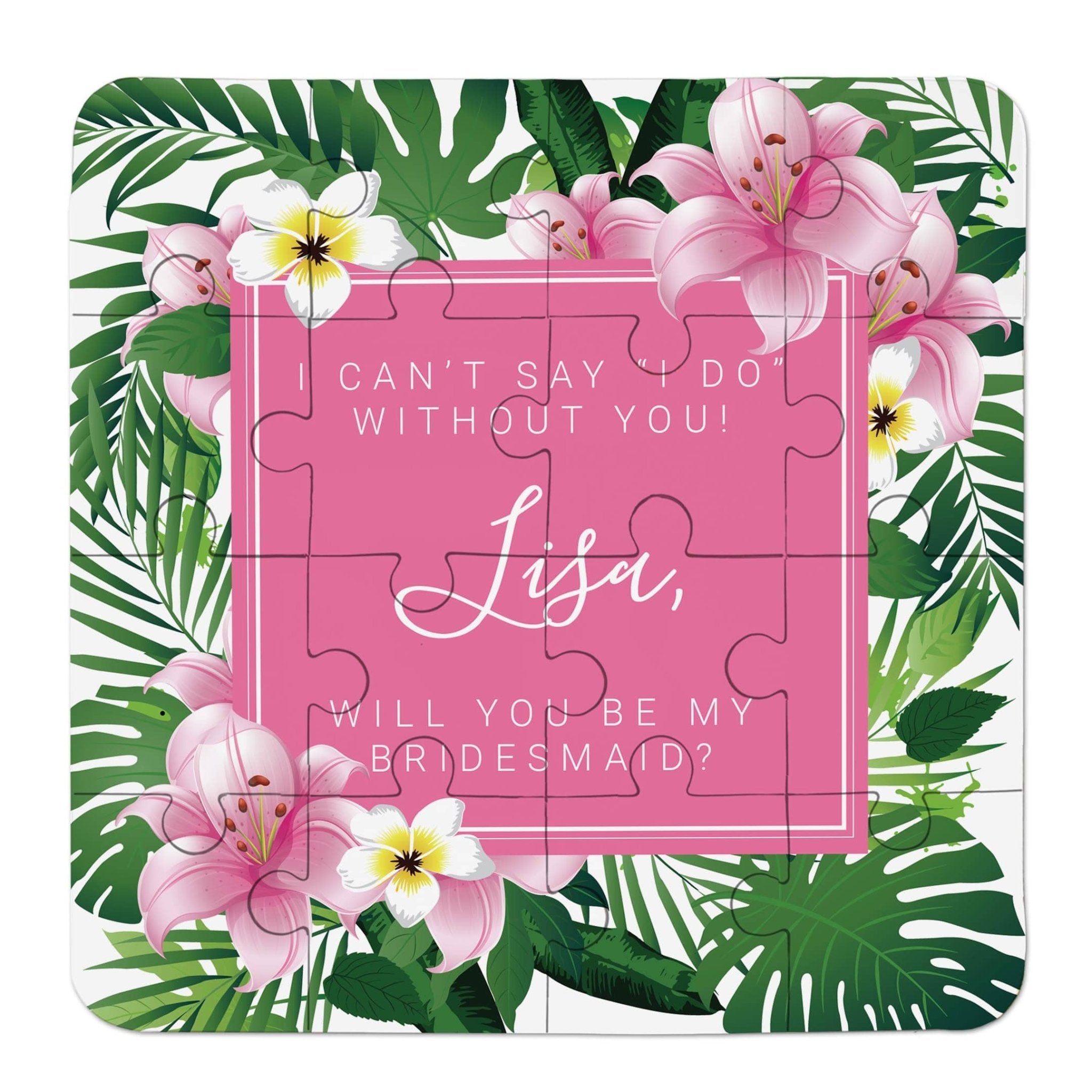 Tropical Bridesmaid Puzzle in Pink - XOXOKristen