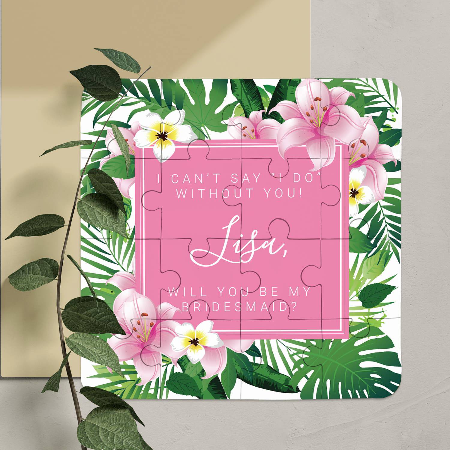 Tropical Bridesmaid Puzzle in Pink - XOXOKristen