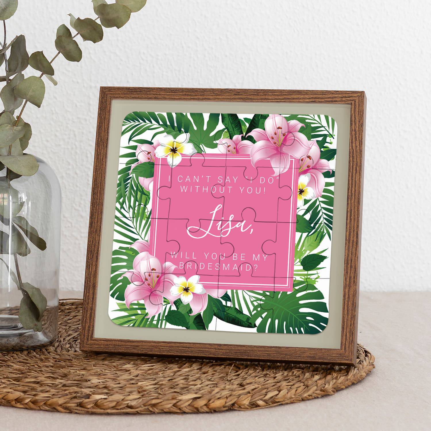 Tropical Bridesmaid Puzzle in Pink - XOXOKristen