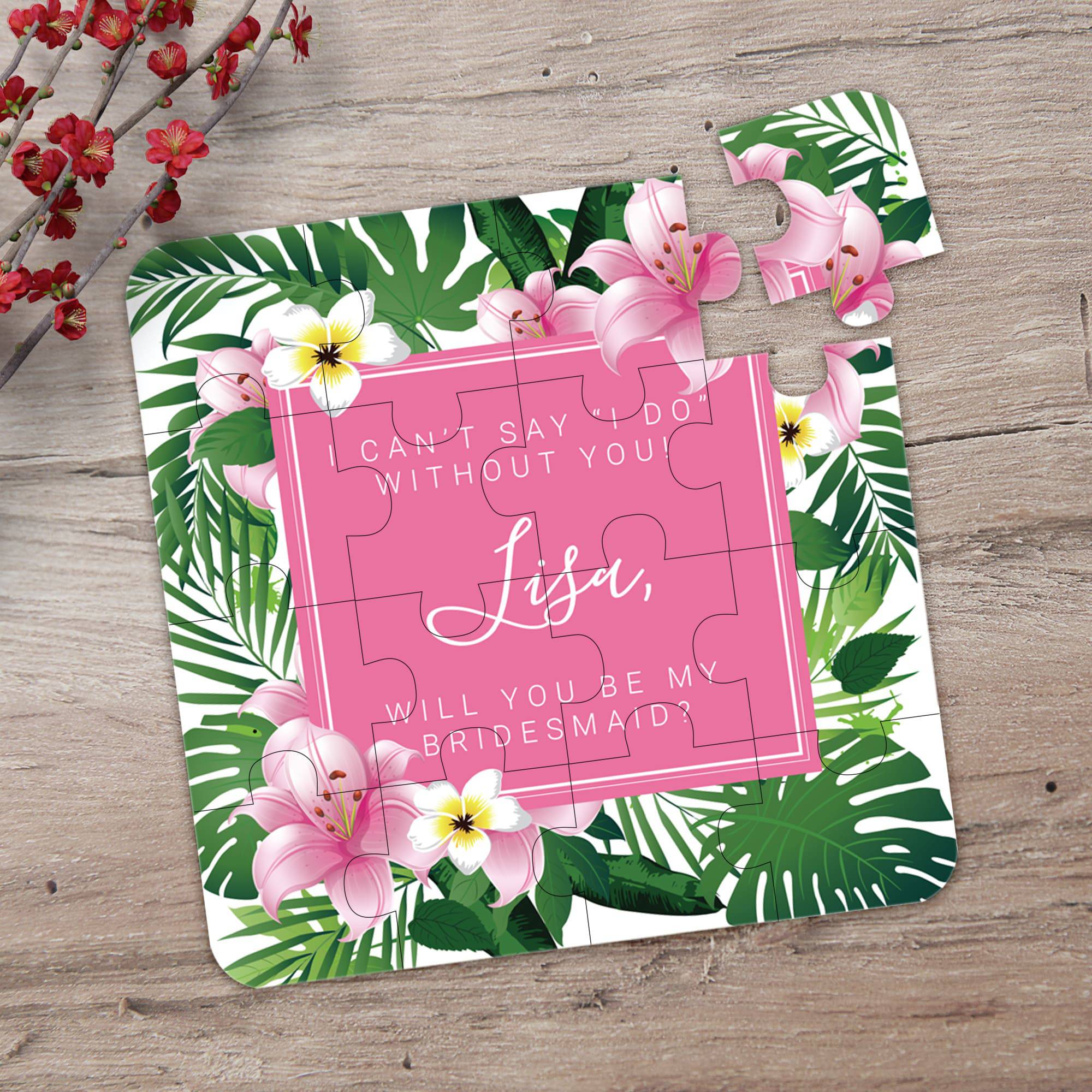 Tropical Bridesmaid Puzzle in Pink - XOXOKristen