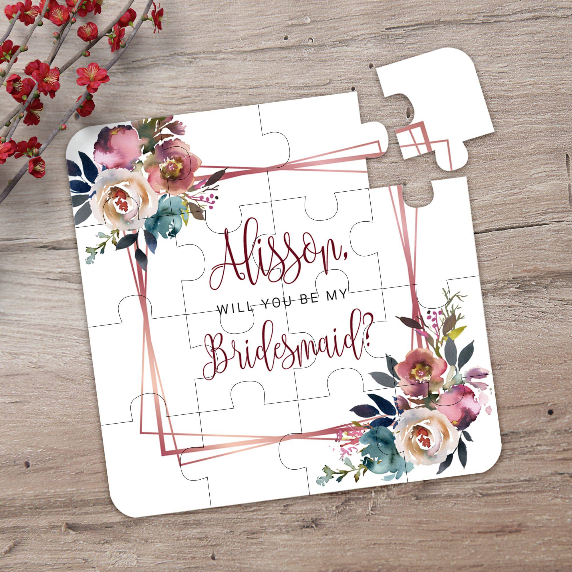 Dusty Pink Bridesmaid Puzzle - XOXOKristen