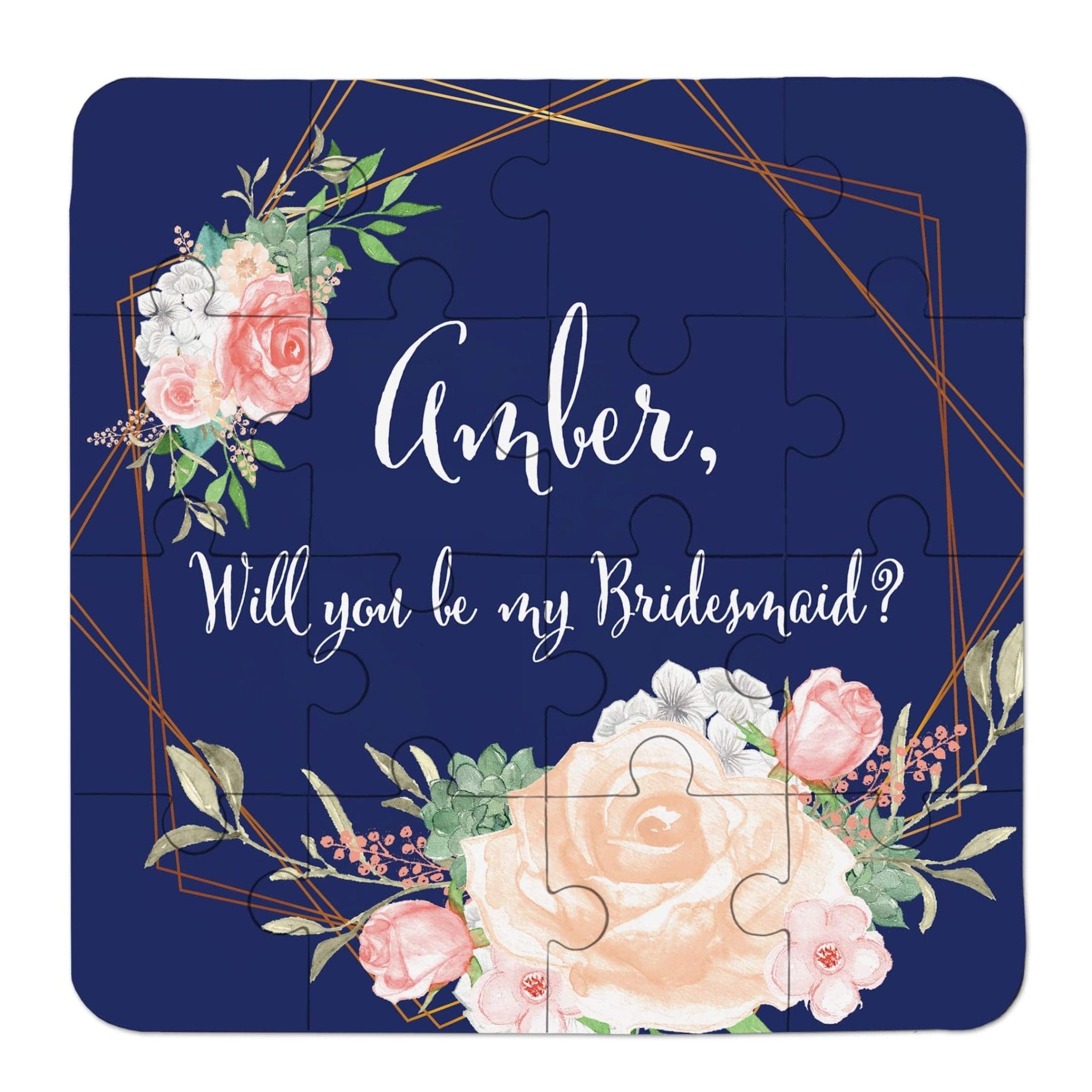 Navy & Blush Bridesmaid Puzzle - XOXOKristen