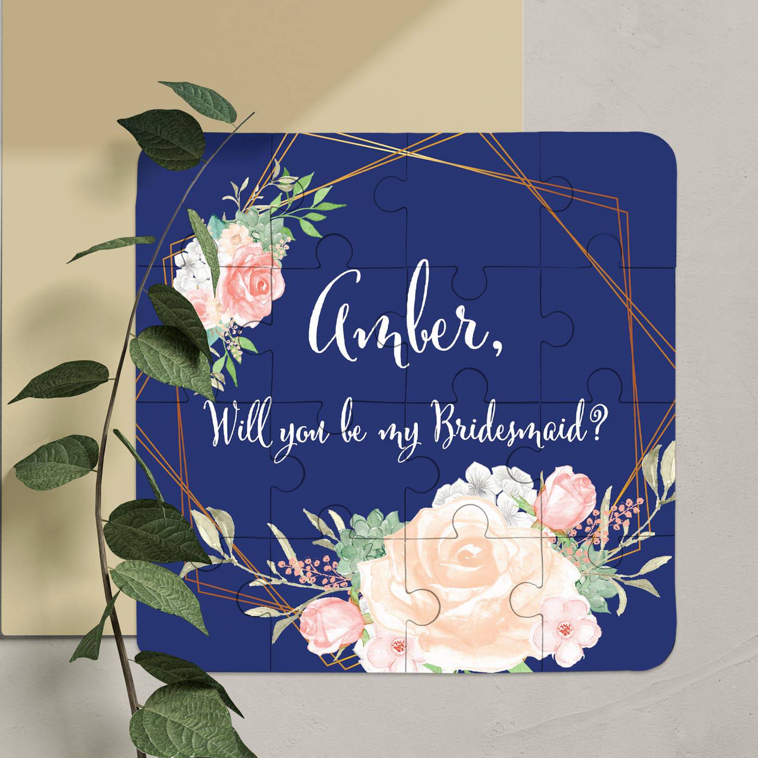 Navy & Blush Bridesmaid Puzzle - XOXOKristen