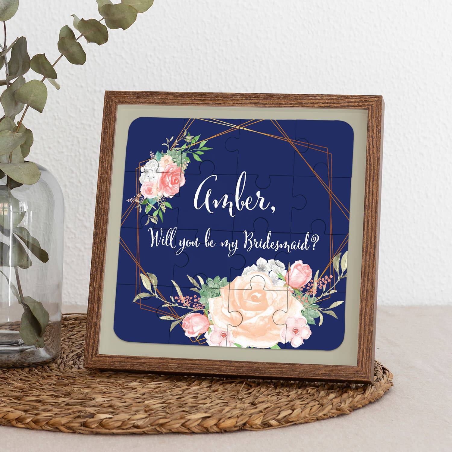 Navy & Blush Bridesmaid Puzzle - XOXOKristen
