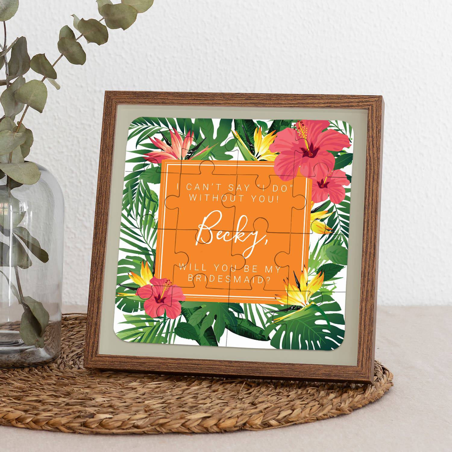 Tropical Bridesmaid Puzzle in Orange - XOXOKristen
