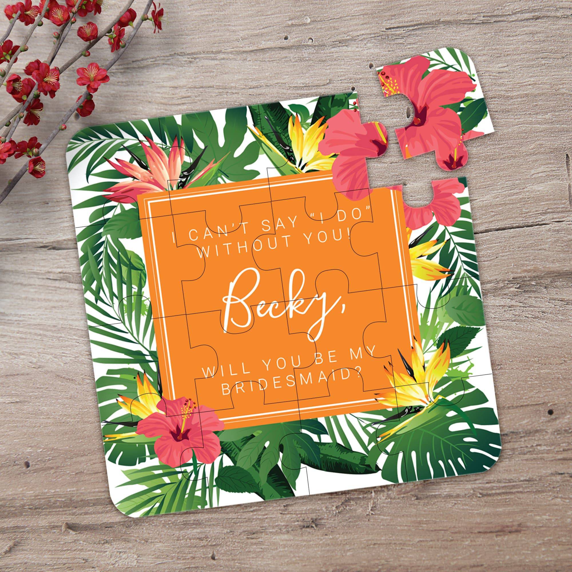 Tropical Bridesmaid Puzzle in Orange - XOXOKristen