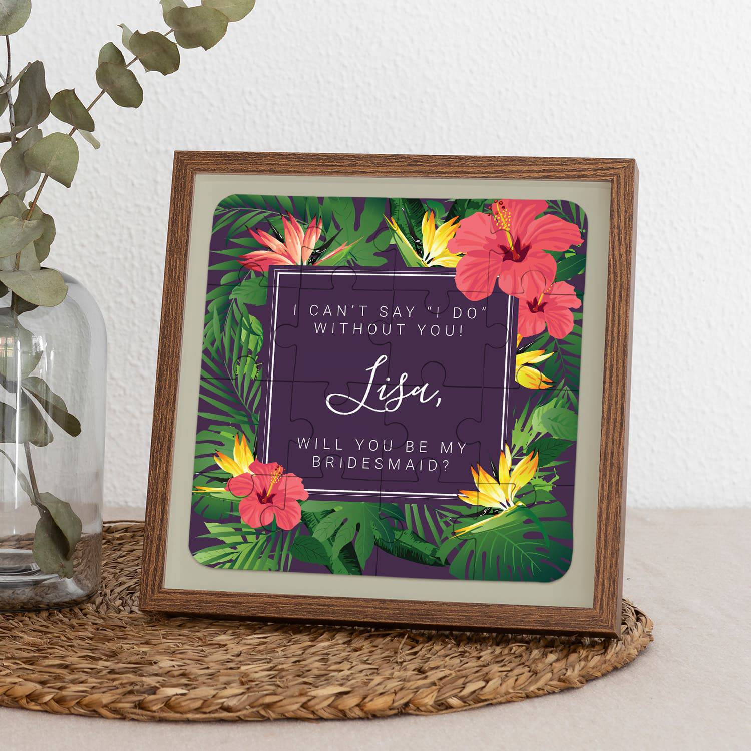 Tropical Bridesmaid Puzzle with Hibiskus - XOXOKristen