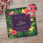 Tropical Bridesmaid Puzzle with Hibiskus - XOXOKristen