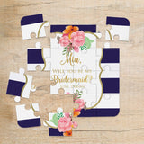 Navy and Gold Bridesmaid Puzzle - XOXOKristen
