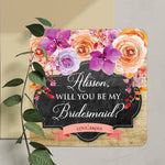 Autumn Flowers Watercolor Bridesmaid Puzzle - XOXOKristen