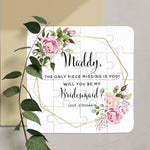 Dusty Pink Geometric Frame Personalized Bridesmaid Puzzle Proposal - XOXOKristen