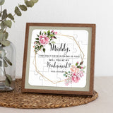 Dusty Pink Geometric Frame Personalized Bridesmaid Puzzle Proposal - XOXOKristen