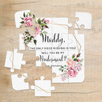Dusty Pink Geometric Frame Personalized Bridesmaid Puzzle Proposal - XOXOKristen