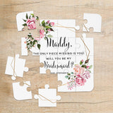 Dusty Pink Geometric Frame Personalized Bridesmaid Puzzle Proposal - XOXOKristen