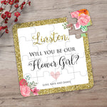 Gold Glitter Flower Girl Puzzle - XOXOKristen