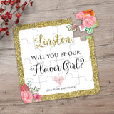 Gold Glitter Flower Girl Puzzle - XOXOKristen
