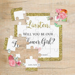 Gold Glitter Flower Girl Puzzle - XOXOKristen