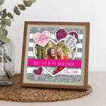 Pink and Silver Custom Photo Bridesmaid Proposal Puzzle - XOXOKristen