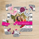 Pink and Silver Custom Photo Bridesmaid Proposal Puzzle - XOXOKristen