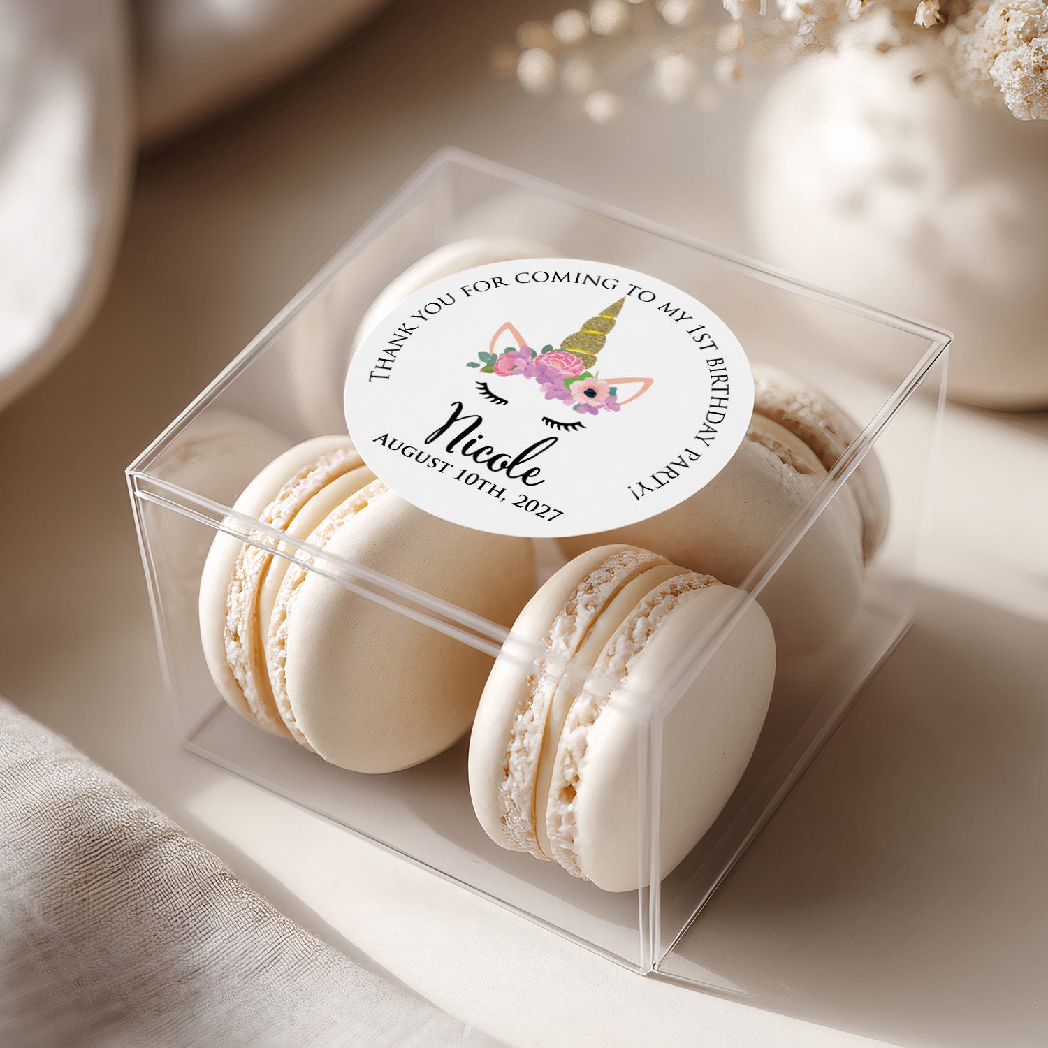 Unicorn Birthday Party Stickers - XOXOKristen