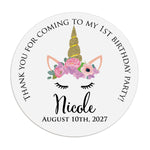 Unicorn Birthday Party Stickers - XOXOKristen