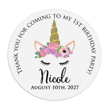 Unicorn Birthday Party Stickers - XOXOKristen