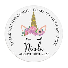 Unicorn Birthday Party Stickers - XOXOKristen