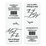 XOXOKristen personalized “Mint to Be” wedding favor label in black script and serif typography on white slightly textured cardstock-style sticker – XOXOKristen