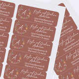 XOXOKristen sheet of multiple floral address labels with terracotta background, botanical wreath motif, and personalized white text - XOXOKristen
