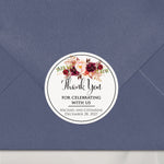 Burgundy Thank you Stickers - XOXOKristen