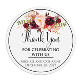 Burgundy Thank you Stickers - XOXOKristen