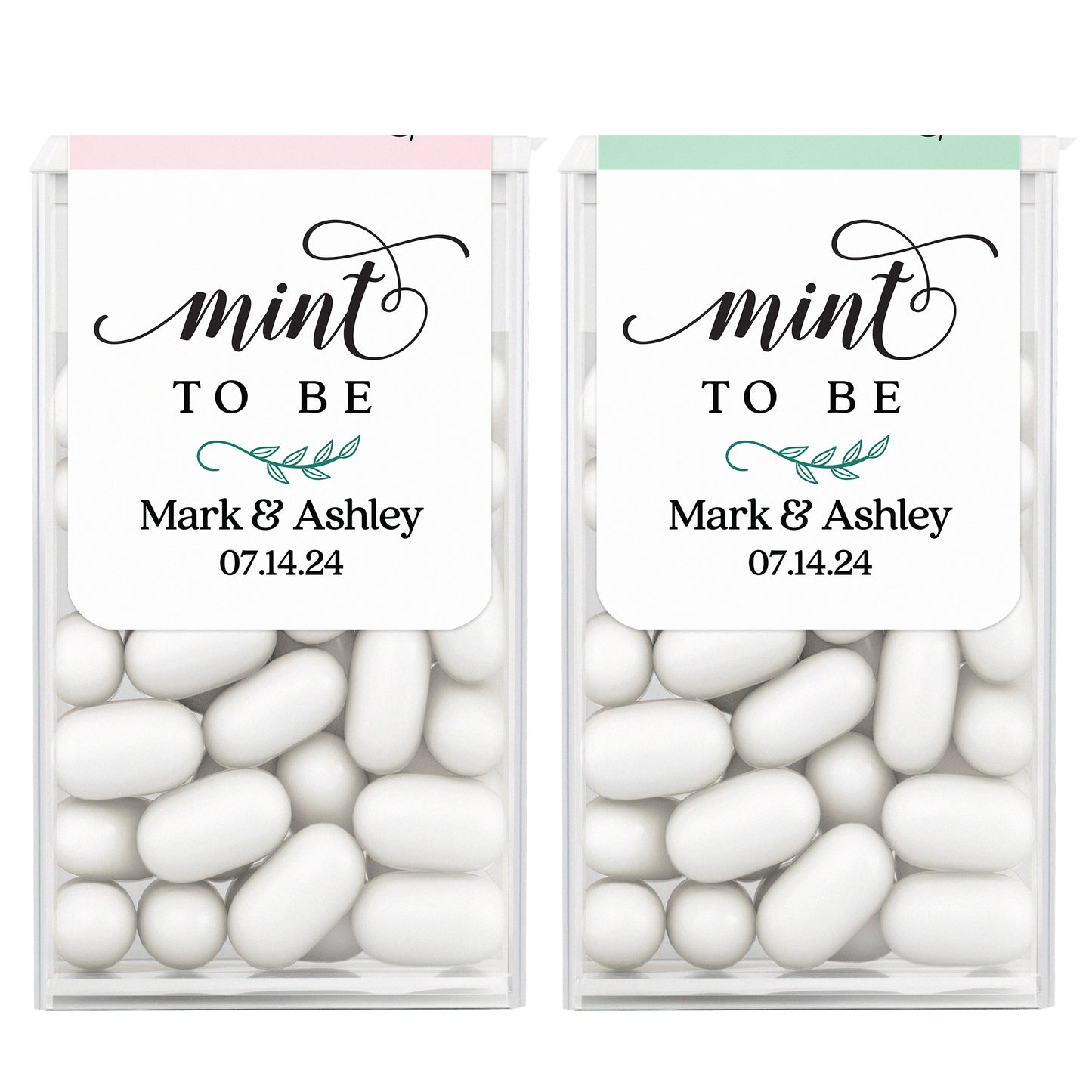 Pink and Mint Tic Tac Wedding Mint to be Stickers