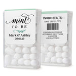 Custom Mint To Be Tic Tac labels with minimalist green detail, perfect personalized wedding favors and party decorations.