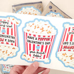 Personalized Valentine's Day Popcorn Stickers for Kids - XOXOKristen