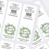 XOXOKristen printed sheets of personalized “Mint to Be” favor stickers with greenery wreath motif and elegant calligraphy – XOXOKristen