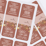 Custom Mint to Be wedding favor label in earthy brown with elegant script and hanging flowers, applied to Tic Tac containers for guests