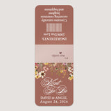 Single rustic wedding favor label in earthy tones with floral accents, customized to wrap around Tic Tac mint boxes as guest favors.